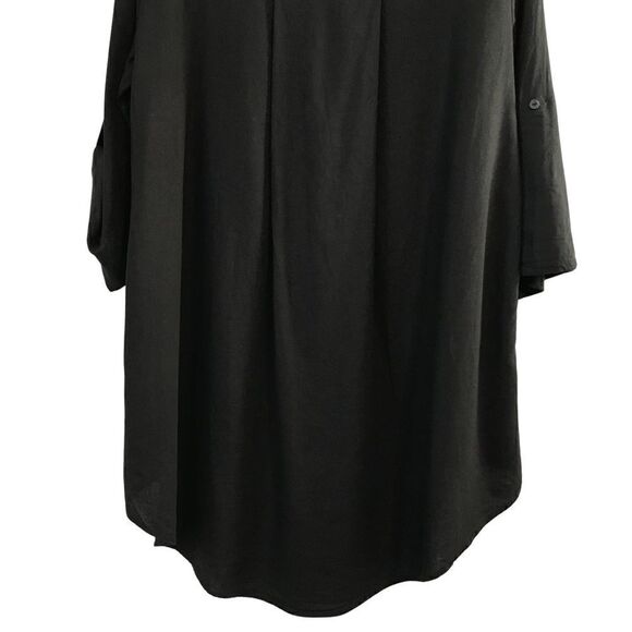 City Chic Linen Safari Button Down Top Blouse - Picture 7 of 12